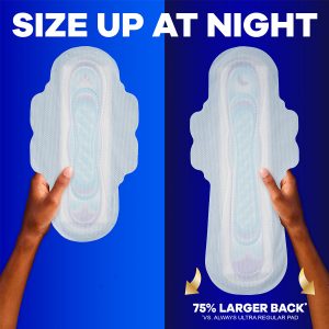 Always Ultra Thin Size 5 Extra Heavy Overnight Pads With Wings, Unscented