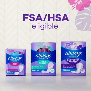 Always Daily Fresh Liners Thin Scented,  Wrapped